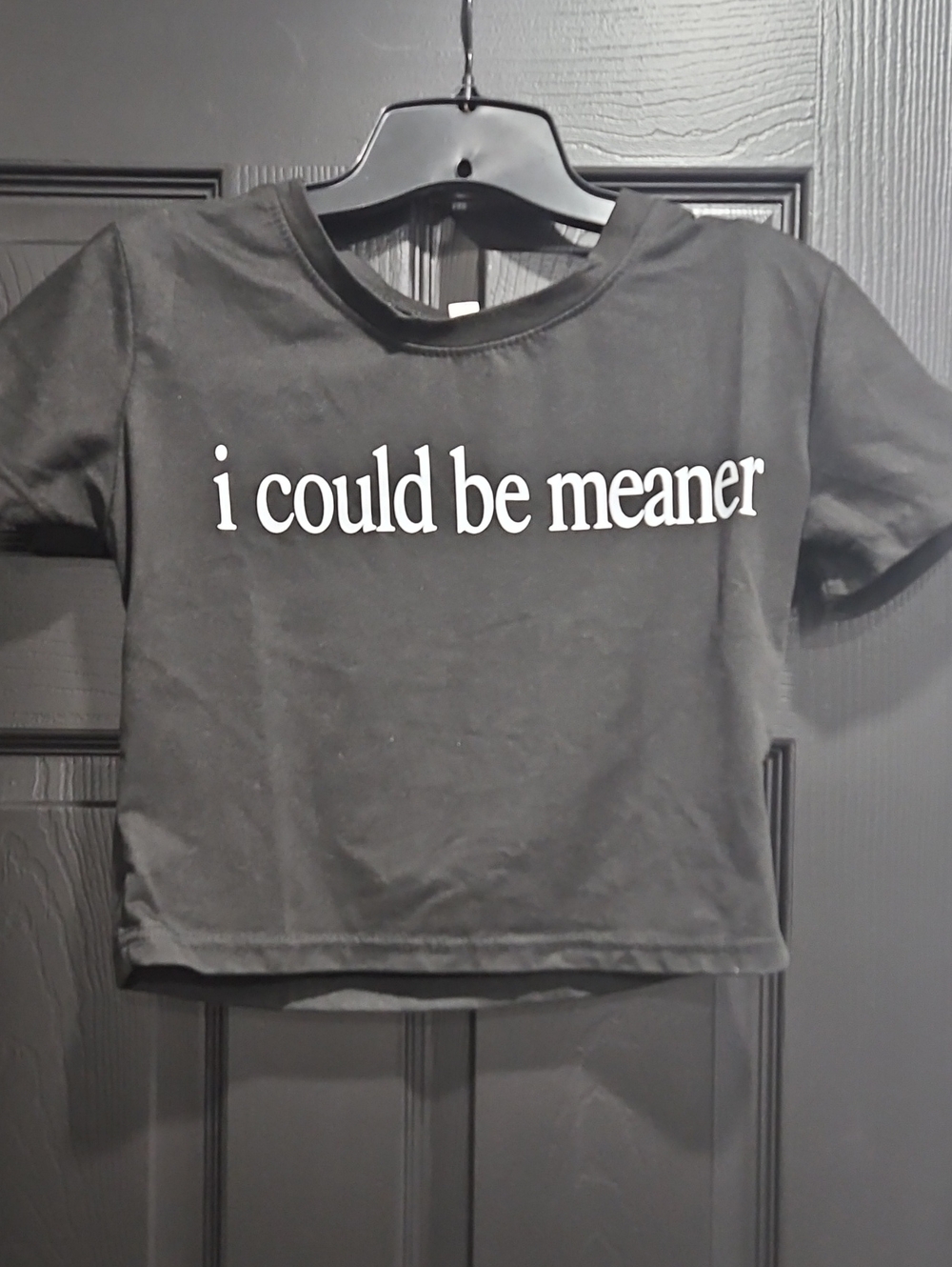 Black Graphic Tee - "i could be meaner"